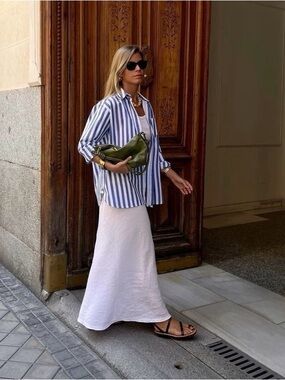 Rails Blue & White Vertical Stripe Button-Down Shirt